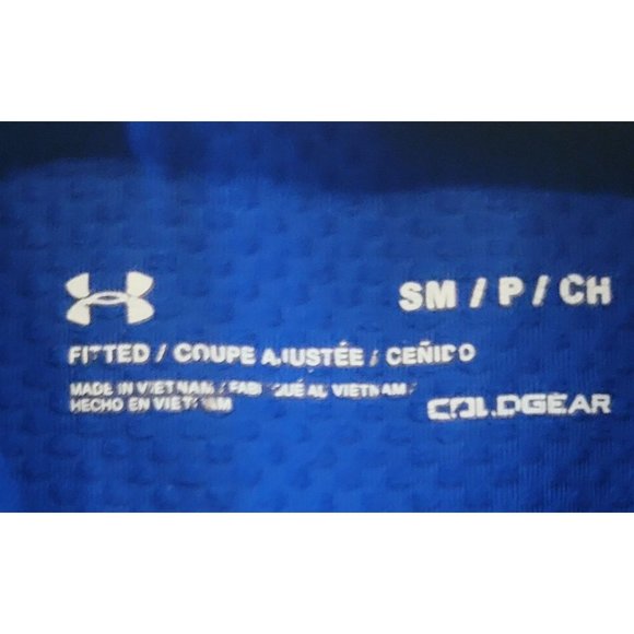 Under Armour Cool Gear Shirt Men's Small Blue Moisture Wicking Logo High Neck - Picture 6 of 6
